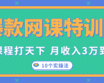 爆款网课特训营，一套课程打天下，网课变现的10个实操法，月收入3万到10万-第一资源库
