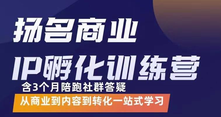 杨名商业IP孵化训练营,从商业到内容到转化一站式学 价值5980元-第一资源库