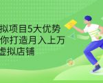 拆解虚拟项目5大优势,0基础教你打造月入上万虚拟店铺(无水印)-第一资源库