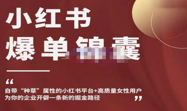小红书爆单锦囊,自带种草属性+高质量女性用户,为你的企业开辟一条新的掘金路径-第一资源库