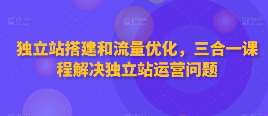 独立站搭建和流量优化,三合一课程解决独立站运营问题-第一资源库