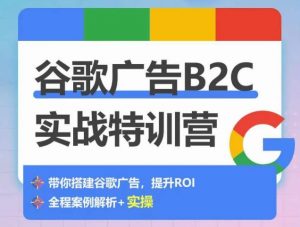 谷歌广告B2C实战特训营,500+谷歌账户总结经验,实战演示如何从0-1搭建广告账户-第一资源库