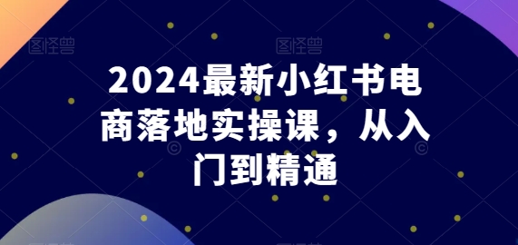2024最新小红书电商落地实操课,从入门到精通-第一资源库