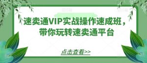 速卖通VIP实战操作速成班,带你玩转速卖通平台-第一资源库