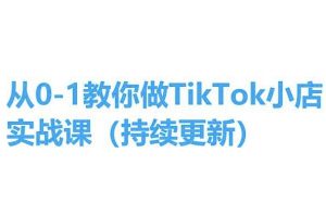 从0-1教你做TikTok小店实操课(持续更新)，手把手教你，简单易学-第一资源库