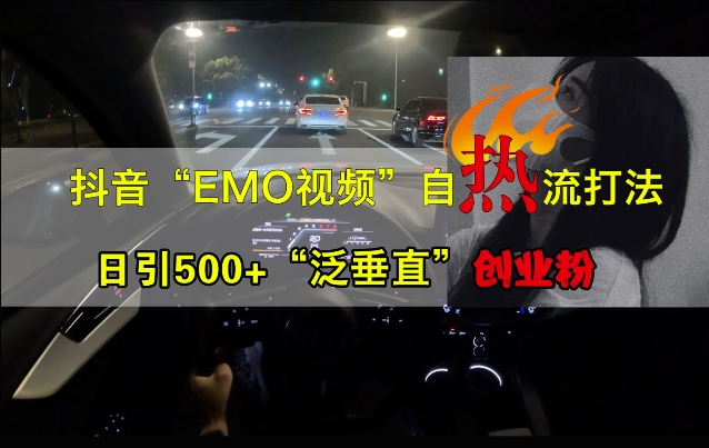 抖音EMO视频自热打法,日引500+“泛垂直”创业粉-第一资源库