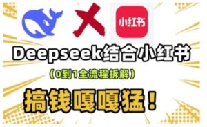 deepseek+小红书打造流量生产线实操课，0到1全流程拆解，搞钱嘎嘎猛-第一资源库